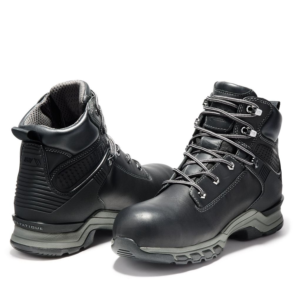 Timberland Mens Work Boots PRO® Hypercharge 6\" Comp Toe - Black - India JA7189256